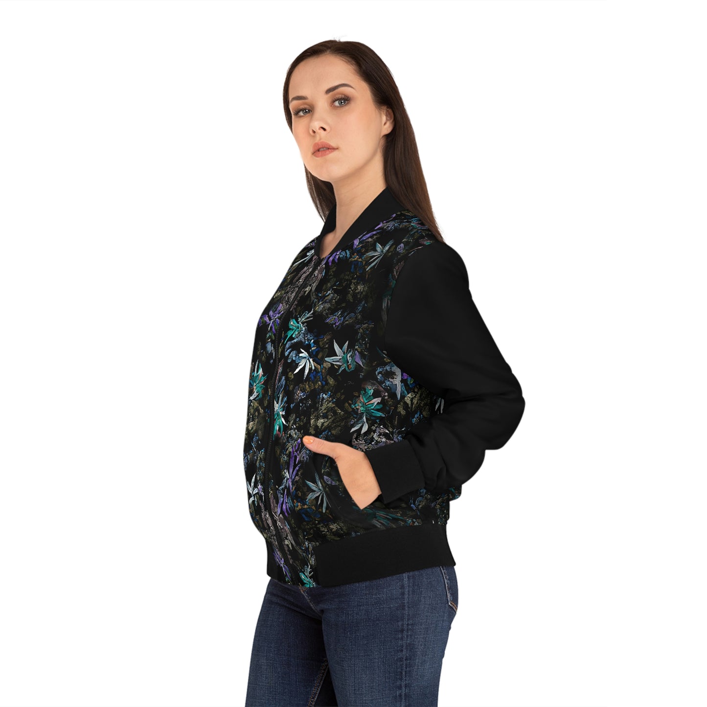 Blue Pikake Women's Bomber Jacket