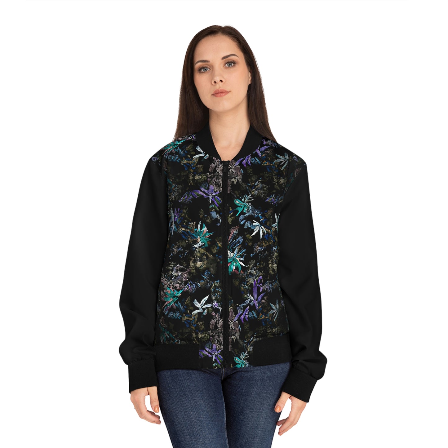 Blue Pikake Women's Bomber Jacket